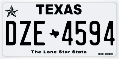 TX license plate DZE4594
