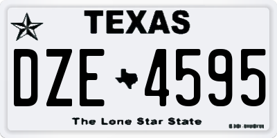 TX license plate DZE4595