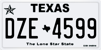 TX license plate DZE4599
