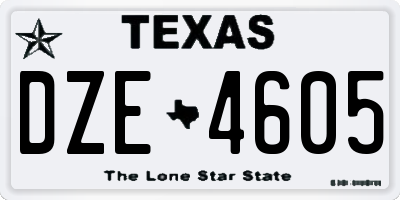 TX license plate DZE4605