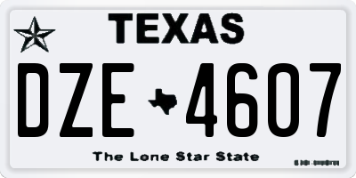 TX license plate DZE4607