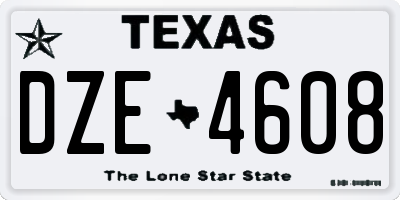 TX license plate DZE4608