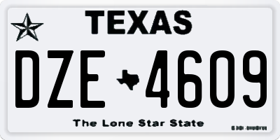 TX license plate DZE4609