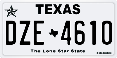 TX license plate DZE4610