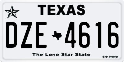 TX license plate DZE4616