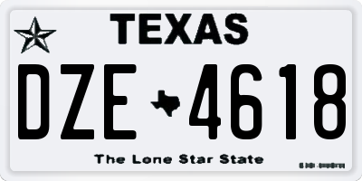 TX license plate DZE4618