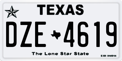 TX license plate DZE4619
