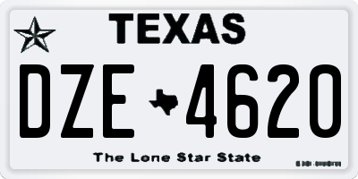 TX license plate DZE4620