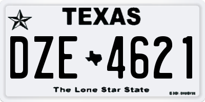 TX license plate DZE4621