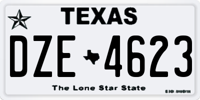 TX license plate DZE4623