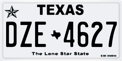 TX license plate DZE4627