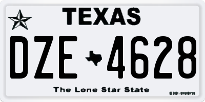 TX license plate DZE4628