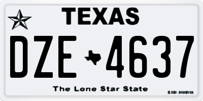TX license plate DZE4637