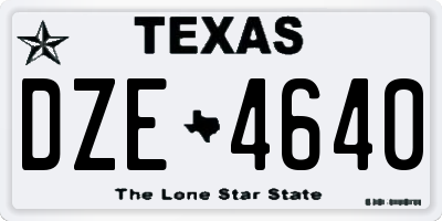 TX license plate DZE4640