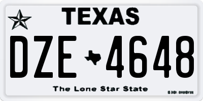 TX license plate DZE4648
