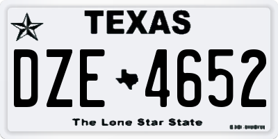 TX license plate DZE4652