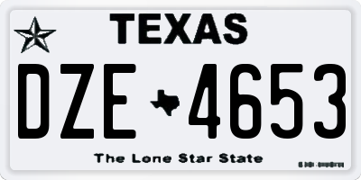 TX license plate DZE4653