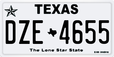 TX license plate DZE4655