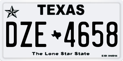 TX license plate DZE4658