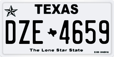 TX license plate DZE4659