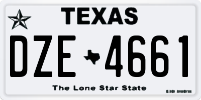 TX license plate DZE4661