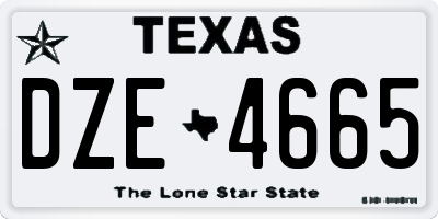TX license plate DZE4665
