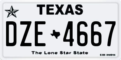 TX license plate DZE4667