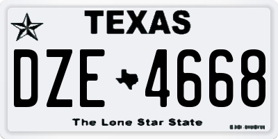 TX license plate DZE4668