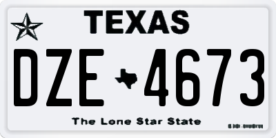 TX license plate DZE4673