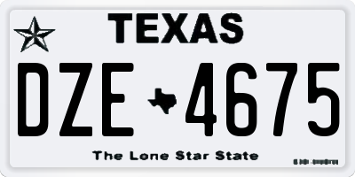 TX license plate DZE4675