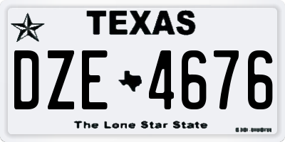 TX license plate DZE4676