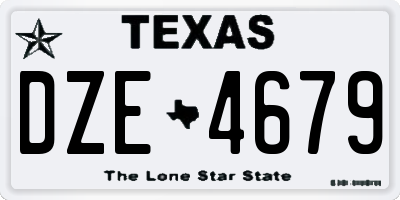 TX license plate DZE4679