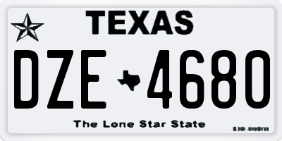 TX license plate DZE4680