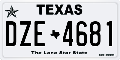 TX license plate DZE4681