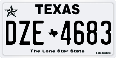 TX license plate DZE4683