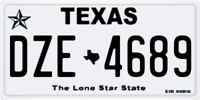 TX license plate DZE4689