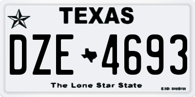TX license plate DZE4693
