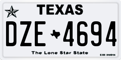 TX license plate DZE4694