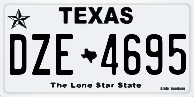 TX license plate DZE4695