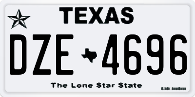 TX license plate DZE4696