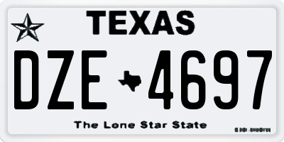 TX license plate DZE4697