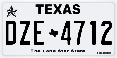 TX license plate DZE4712
