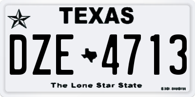 TX license plate DZE4713