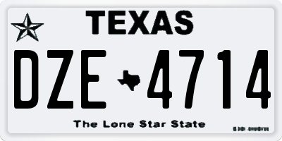 TX license plate DZE4714
