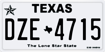 TX license plate DZE4715