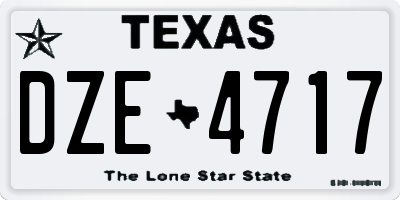 TX license plate DZE4717