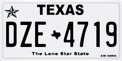 TX license plate DZE4719