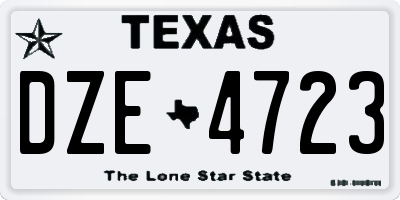 TX license plate DZE4723