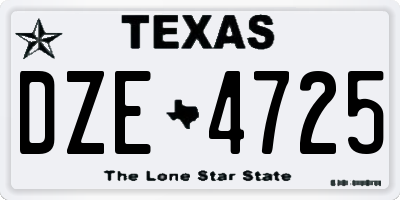 TX license plate DZE4725