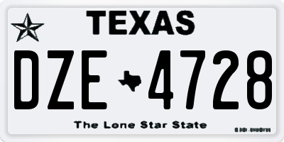 TX license plate DZE4728